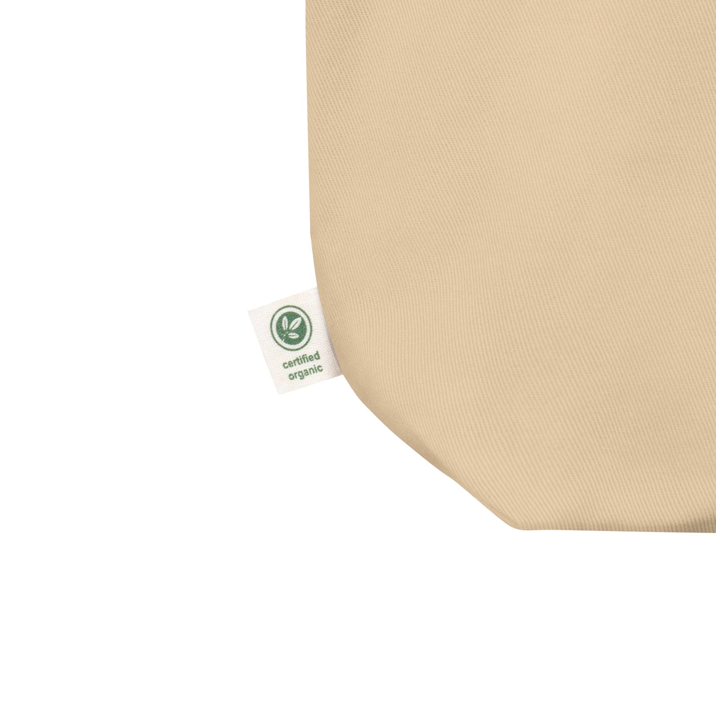 Luminous in Stillness Embroidered Affirmation Eco Shopping Tote Bag Beige organic cotton certified organic