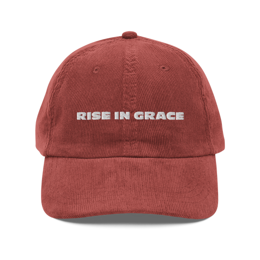 Rise In Grace Women's Vintage Cotton Corduroy Cap Embroidered