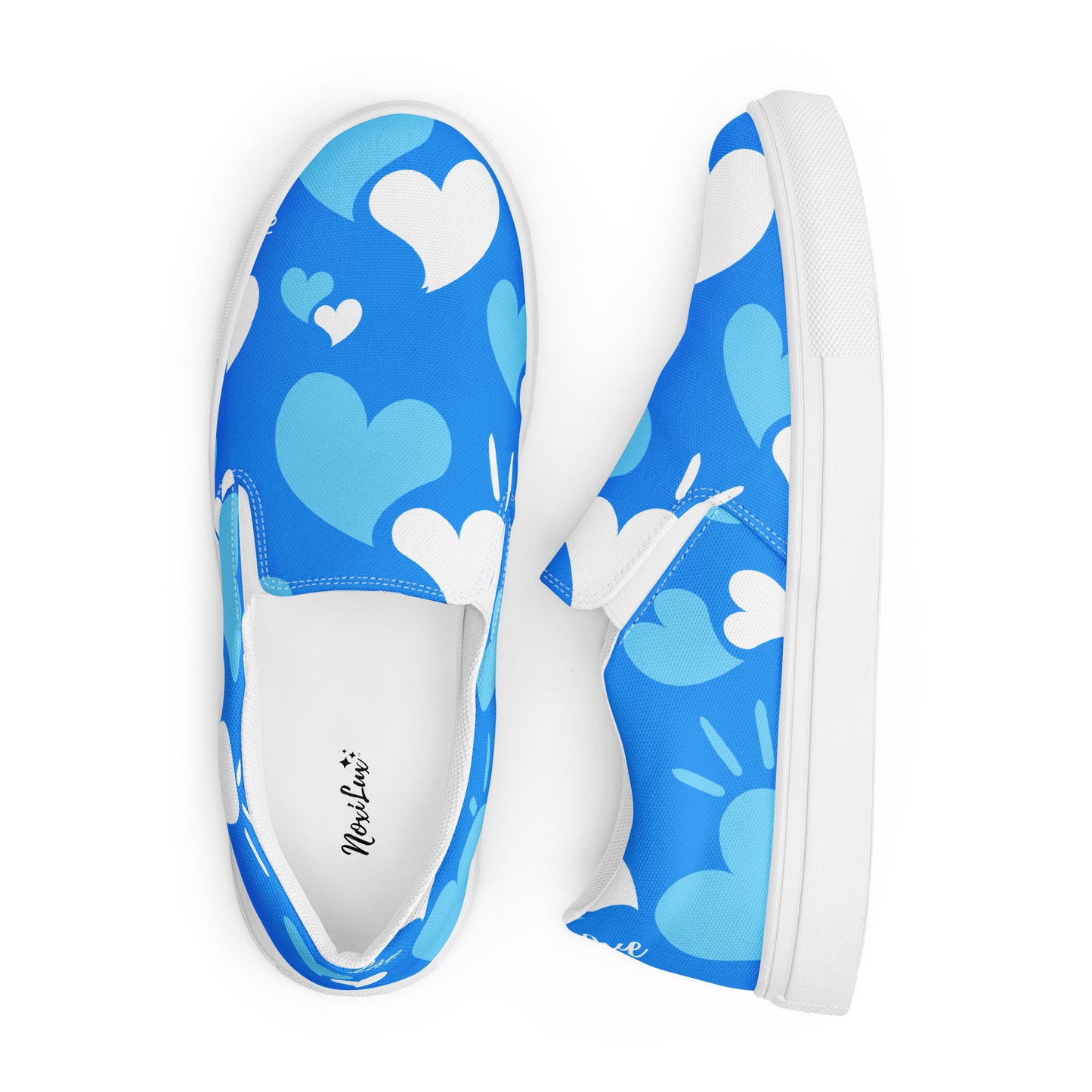Women’s Slip-on Canvas Shoes Hearts Blue