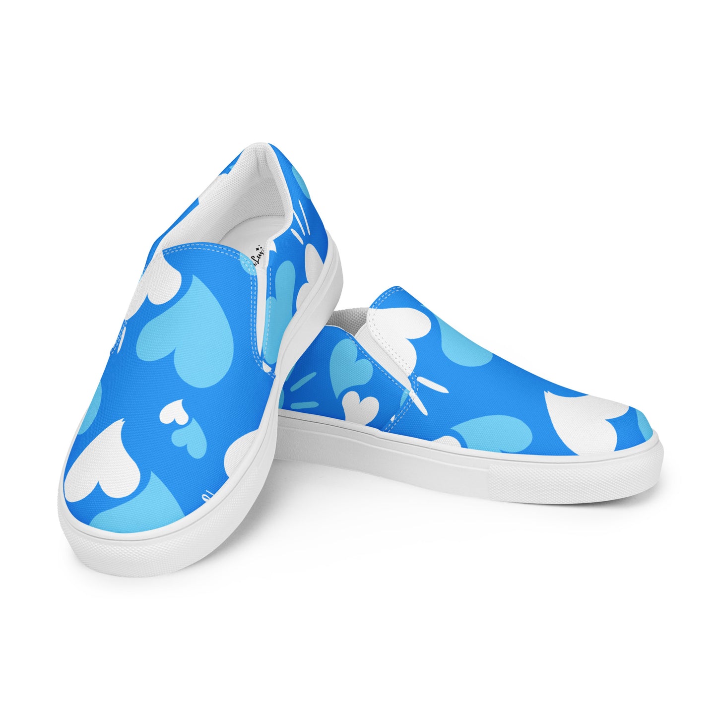 Women’s Slip-on Canvas Shoes Hearts Blue