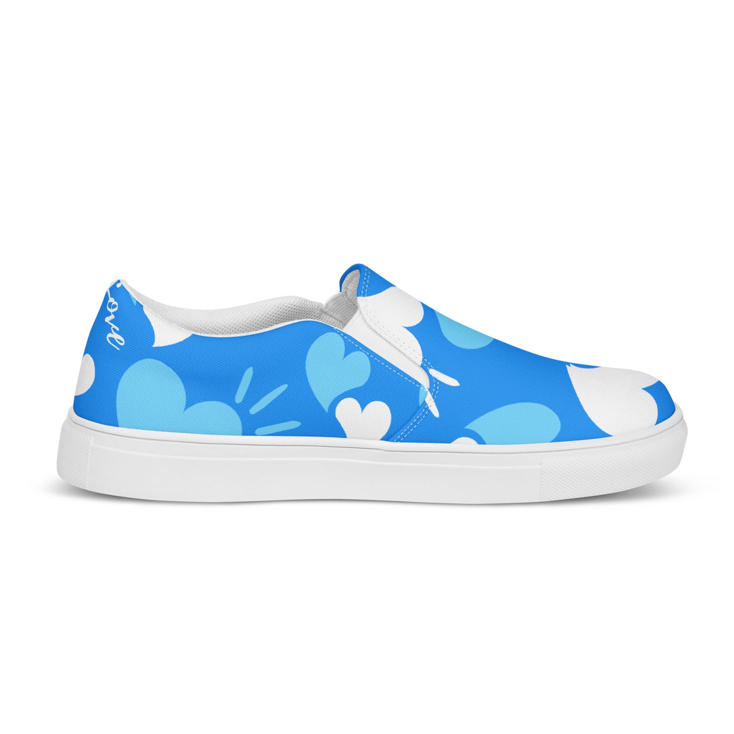 Women’s Slip-on Canvas Shoes Hearts Blue