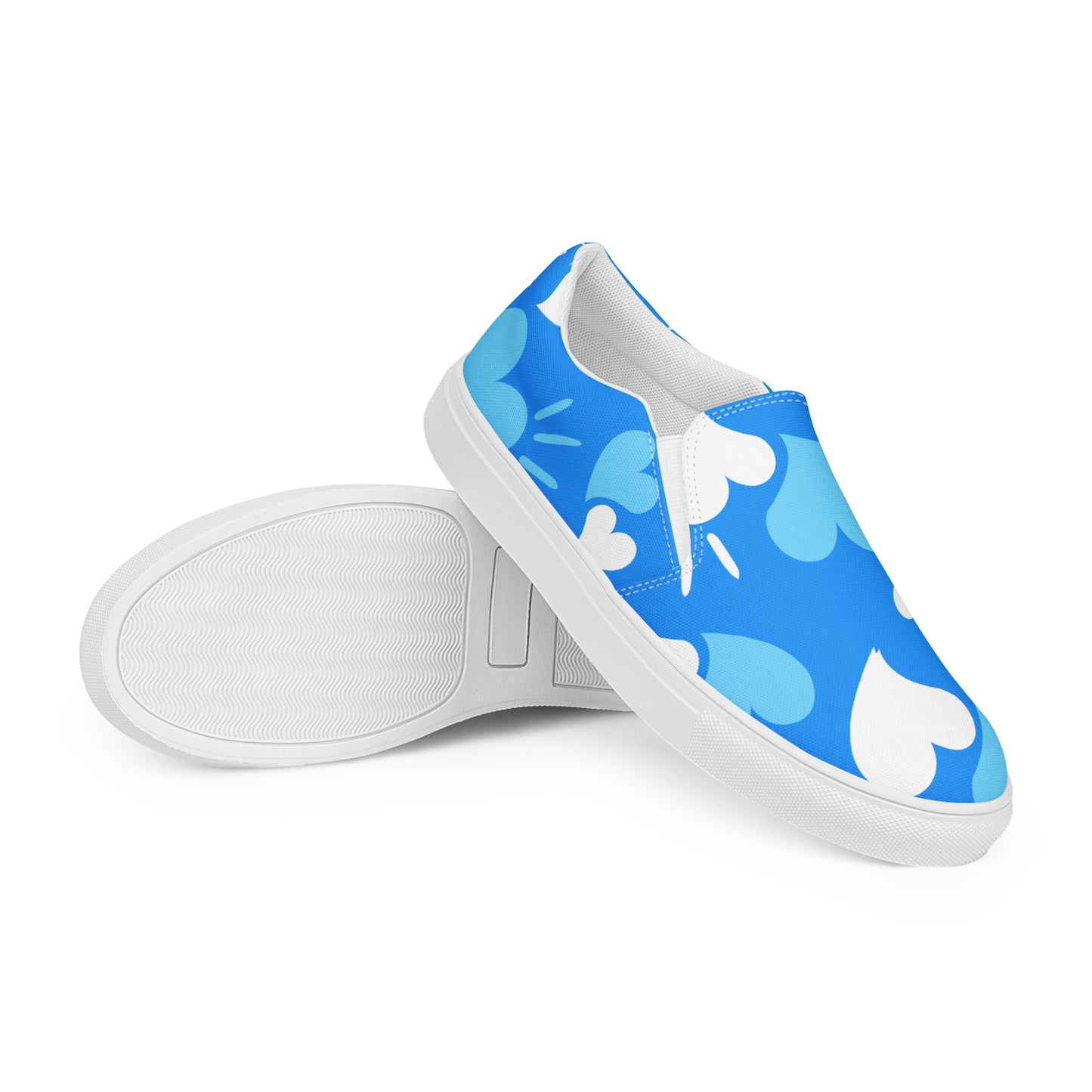 Women’s Slip-on Canvas Shoes Hearts Blue